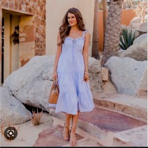 Caitlin Covington x Pink Lily Striped Tiered Dress - Size S